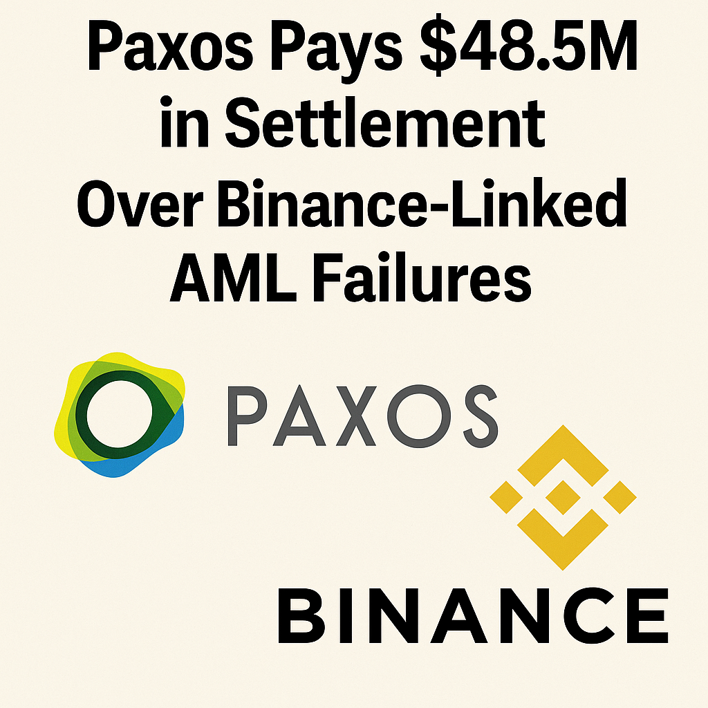 Paxos Pays $48.5M in Settlement Over Binance-Linked AML Failures
