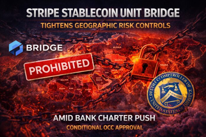 Stripe Stablecoin Unit Bridge Tightens Geographic Risk Controls Amid Bank Charter Push