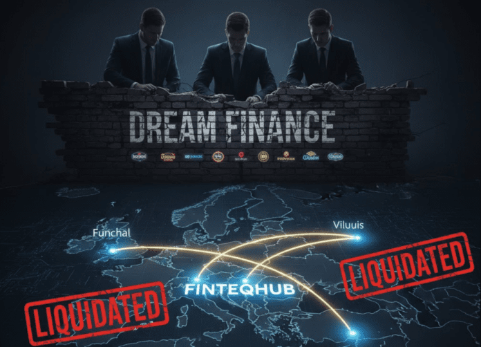 RatEx42 graphics showing the Dreams Finance group around CoinsPaid, CryptoProcessing and FINTEQHUB