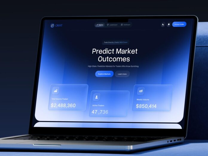 Dark trading interface showing prediction market odds with YES/NO outcomes and probability percentages on a crypto platform.
